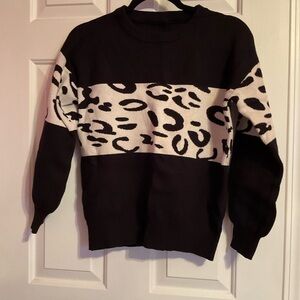 Black and White Leopard Print Sweater